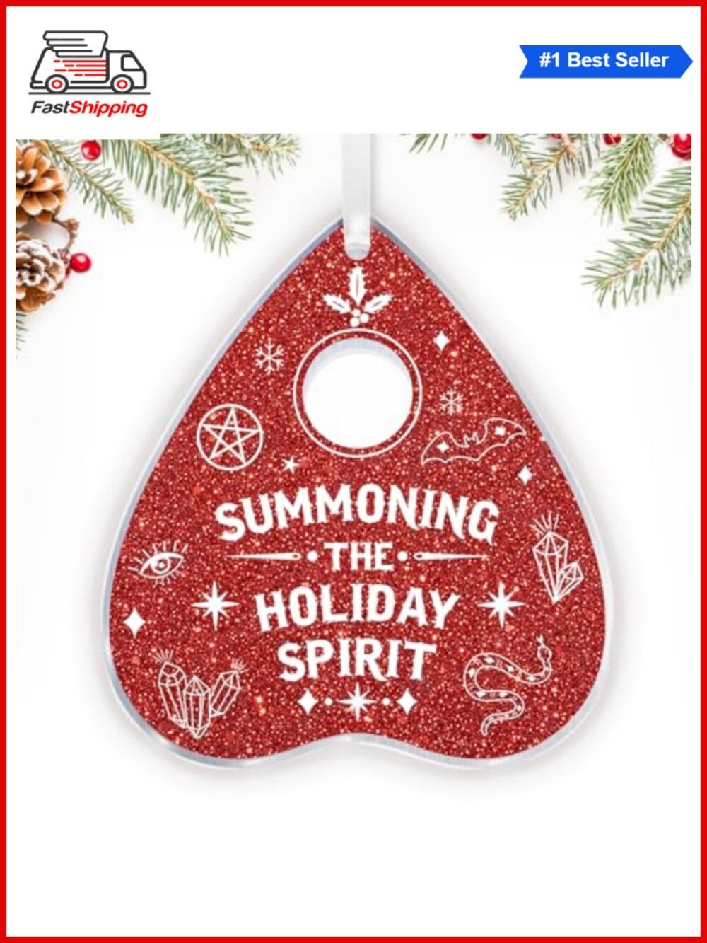 🎅 Horror Witchy Christmas Acrylic Hanging Ornament Gift Box Goth Creepmas